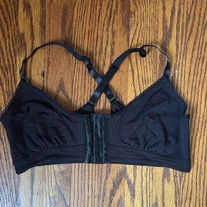 Black front closure race back Bra